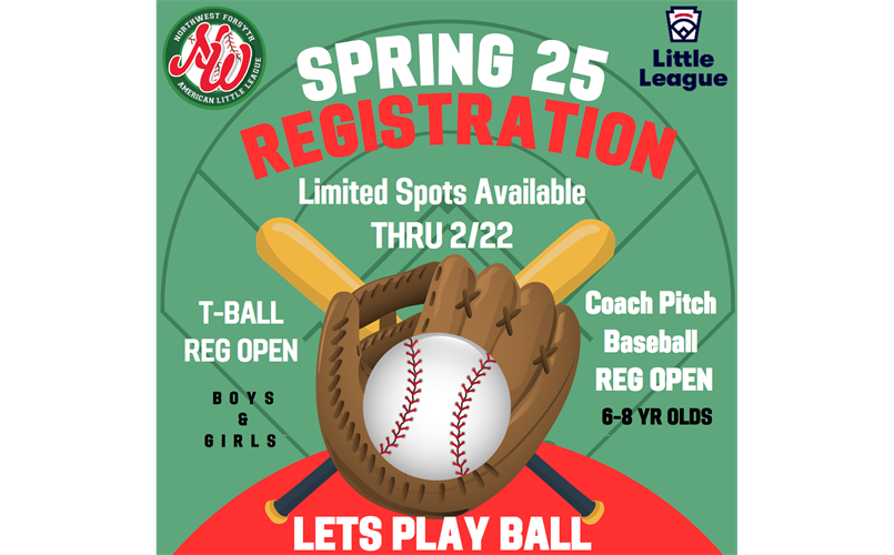 Registration Extended for Tee Ball Coach Pitch & Teen Baseball